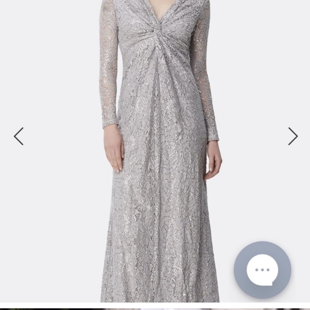 Authentic Tahari Silver  Maxi Gown